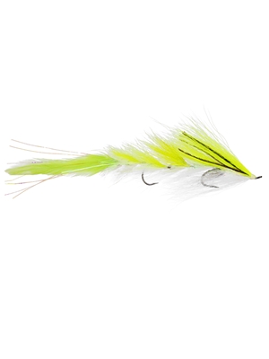 Alex Lafkas' Modern Deceiver Fly- chartreuse/white Smallmouth Bass Flies- Subsurface