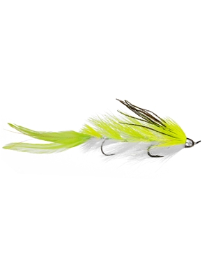 Alex Lafkas' Modern Deceiver Fly- chartreuse white Smallmouth Bass Flies- Subsurface