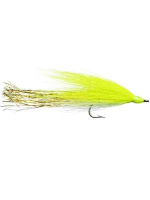 lefty's shark and cuda fly chartreuse flies for saltwater, pike and stripers