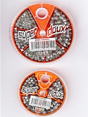 Lemer Super Doux Lead Shot Selector Packs Fly Fishing Split Shot at Mad River Outfitters