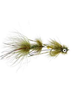 Maddin's OG Mini Circus Peanut - olive Largemouth Bass Flies - Subsurface