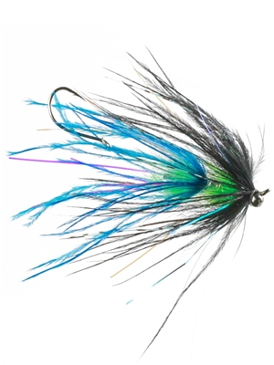 Ostrich Mini Intruder- blue/black michigan steelhead and salmon flies