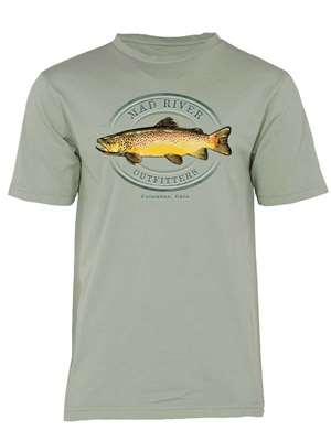 Mad River Outfitters Pigment Dyed T-Shirt- cement with MRO bass logo Mad River Outfitters