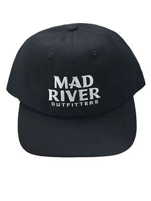 Mad River Outfitters Stacked Dad Hat- black Mad River Outfitters Logo Hats