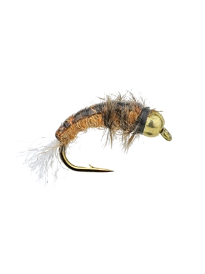John Barr's Bead Head Net Builder Caddis Larva- amber caddisflies fly fishing