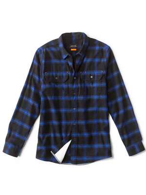 Orvis Flat Creek Tech Flannel Shirt- blue/black Men's Fly Fishing Shirts at Mad River Outfitters