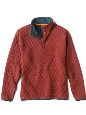 Orvis Quilted Snap Sweatshirt- redwood Men's Fly Fishing Shirts at Mad River Outfitters