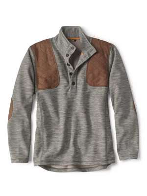 Orvis Quarter-Button Sharptail Fleece Pullover- Gray mad river outfitters Men's Sweaters/Vests