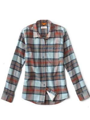 Orvis Women's Flat Creek Flannel Shirt- mineral blue Fly Fishing Apparel SALE at Mad River Outfitters