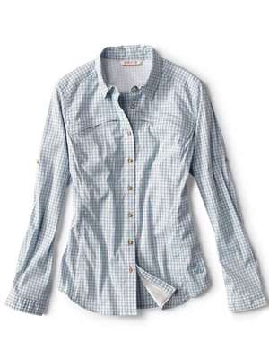 Orvis Women's River Guide Shirt- blue fog check mad river outfitters Women's Shirts/Tops