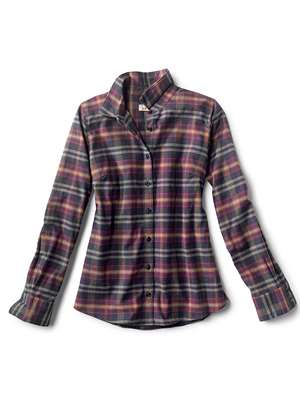 Orvis Women's Tech Flannel Shirt- navy Women's Fly Fishing Shirts at Mad River Outfitters