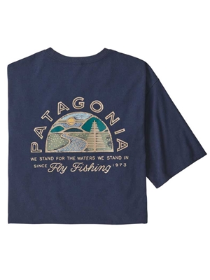 Patagonia Men's Hatch Hour Responsibili-T in New Navy. Fly Fishing T-Shirts at Mad River Outfitters!