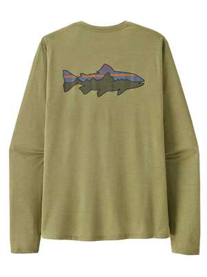 Patagonia Men's Long-Sleeved Capilene Cool Sun Shirt - Fitz Roy Trout in Gumtree Green - Light Gumtree Green X-Dye Men's Fly Fishing Shirts at Mad River Outfitters