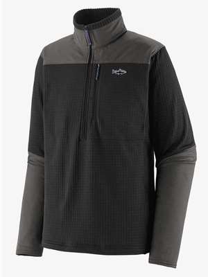 Patagonia R1 Fitzroy Trout 1/4 Zip- black Fly Fishing Insulation