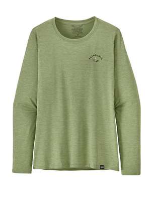 Patagonia Women's Long-Sleeved Capilene Cool Daily Graphic Shirt - Waters in Action Angler: Salvia Green X-Dye Patagonia Apparel for Sale
