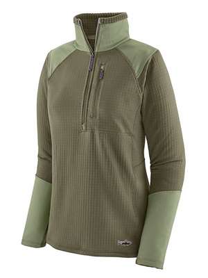 Patagonia Women's Long-Sleeved R1 Fitz Roy Trout 1/4-Zip in Garden Green Women's Fly Fishing