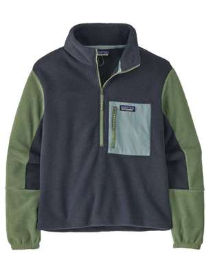 Patagonia Women's Microdini 1/2-Zip Fleece Pullover in Pitch Blue w/Terrain Green Mad River Outfitters Women's SALE page