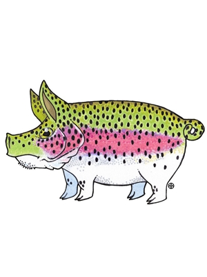 Nate Karnes Pig rainbow trout Decal Nate Karnes Art- Pig Fish Stickers