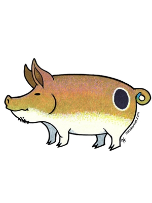 Nate Karnes Pig redfish Decal Nate Karnes Art- Pig Fish Stickers