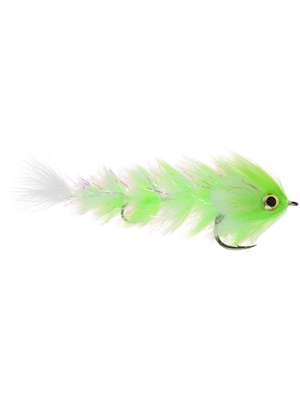 Chocklett's Polar Game Changer Fly - Chartreuse / White Smallmouth Bass Flies- Subsurface
