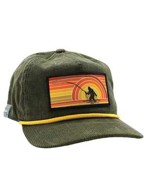 RepYourWater Sunset Squatch Corduroy Edition Hat in Green Fly Fishing hats at Mad River Outfitters