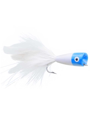 saltwater popper fly blue white Flies