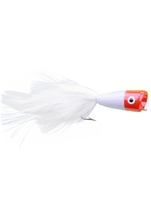saltwater popper fly red white Pike Flies