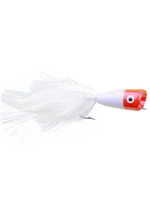 saltwater popper fly red white Redfish Flies