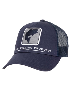 simms bass  trucker hat admiral blue Fly Fishing hats at Mad River Outfitters