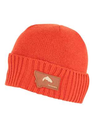 Simms Big Sky Wool Beanie- orange Fly Fishing Stocking Stuffers at Mad River Outfitters