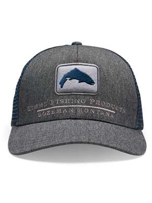 Simms Double Haul Trout Icon Trucker Hat- tahitian pearl heather Fly Fishing Hats at Mad River Outfitters