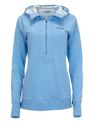 simms bugstopper hoody cornflower heather mad river outfitters Women's Shirts/Tops