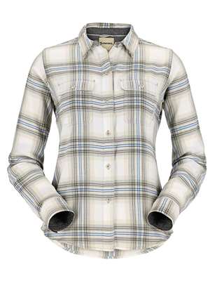 Simms Women's Santee Flannel Shirt- soft rose camp plaid Women's Fly Fishing Shirts at Mad River Outfitters