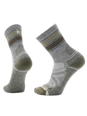 Smartwool Hike Striped Mid Crew Socks in Ash-Charcoal Men's Socks
