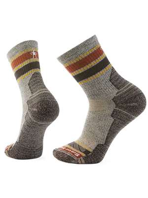 Smartwool Hike Striped Mid Crew Socks in Taupe-Natural Marl New Socks at Mad River Outfitters
