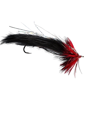 String Leech Fly- black and red michigan steelhead and salmon flies