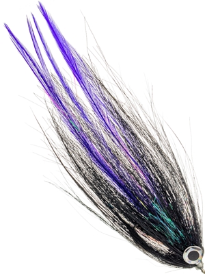 Stryker's Hollow Bunker Fly- black and purple flies for saltwater, pike and stripers