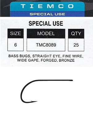 tiemco 8089 bass bug fly hooks fly tying hooks bass panfish poppers