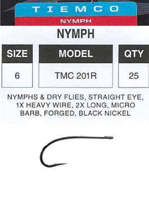 Tiemco 201R Fly Hooks at Mad River Outfitters fly tying nymph hooks