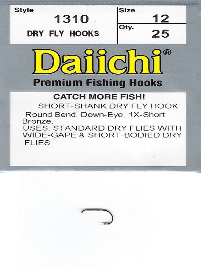 DAIICHI 1310 Short Shank Dry Fly Hook 25 Pack fly tying 