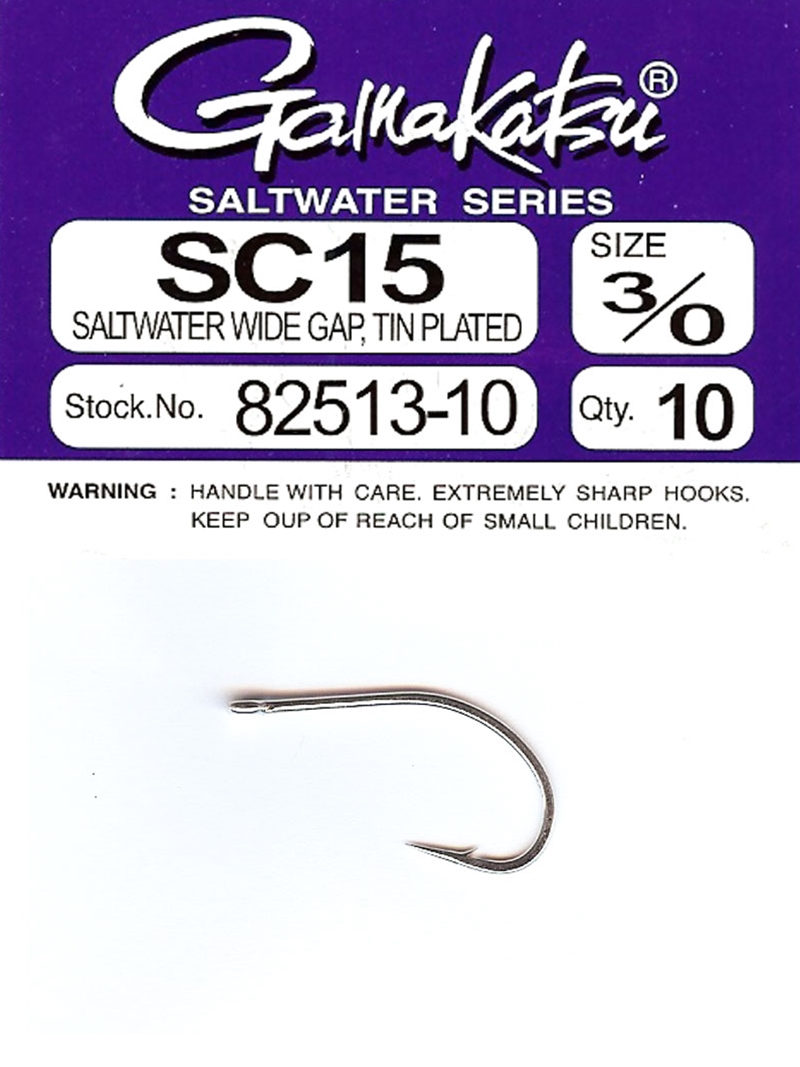 Gamakatsu SC15-2H Wide Gap 2x Strong Saltwater Fly Hook 3/0