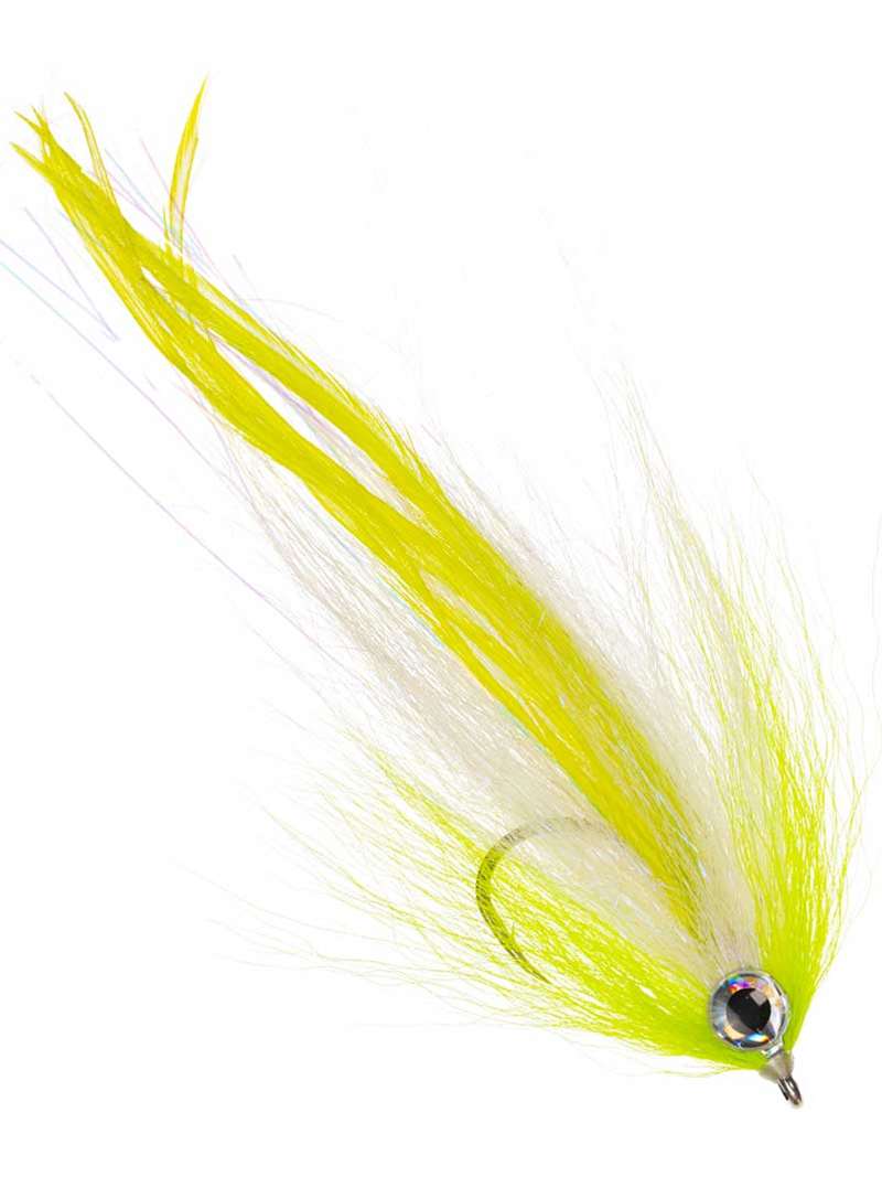 Stryker's Hollow Bunker Fly- chartreuse and white