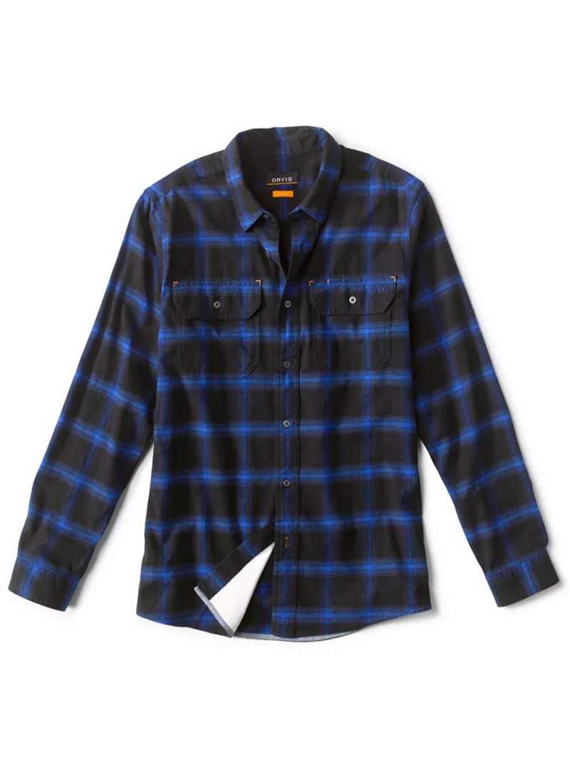 Orvis Flat Creek Tech Flannel Shirt- blue/black