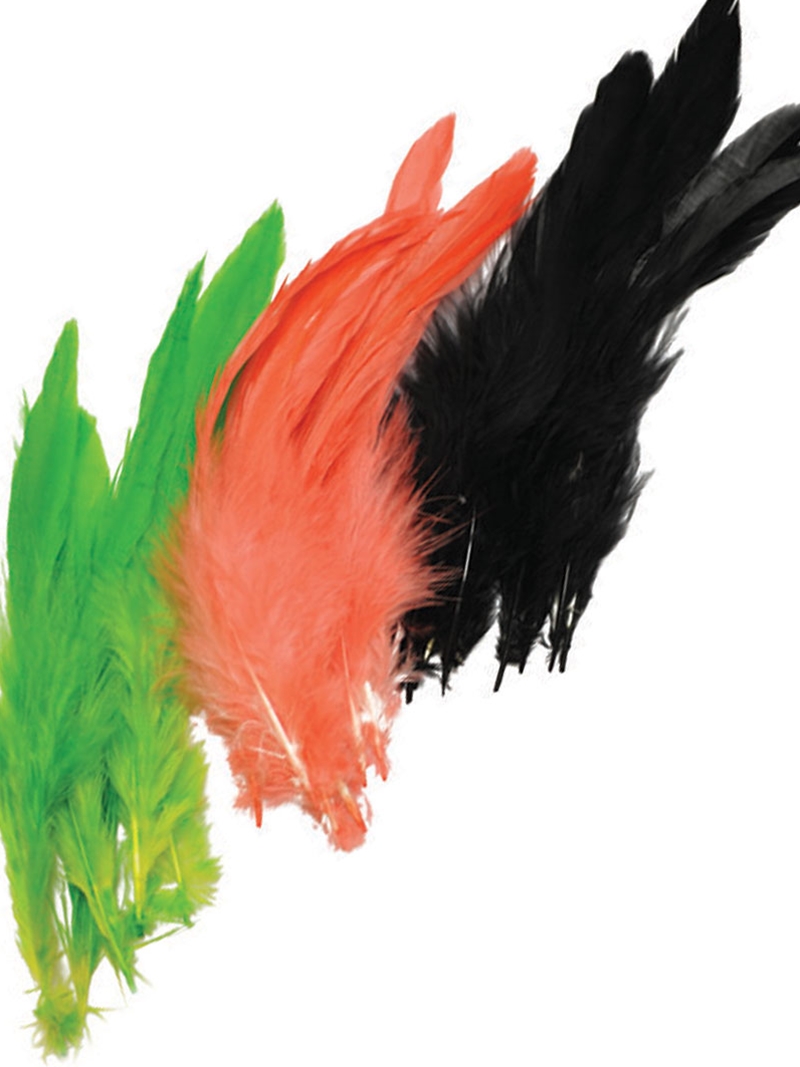 BLK HALF BRONZE SCHLAPPEN HAIR SADDLE FEATHER 6-8"L 50 