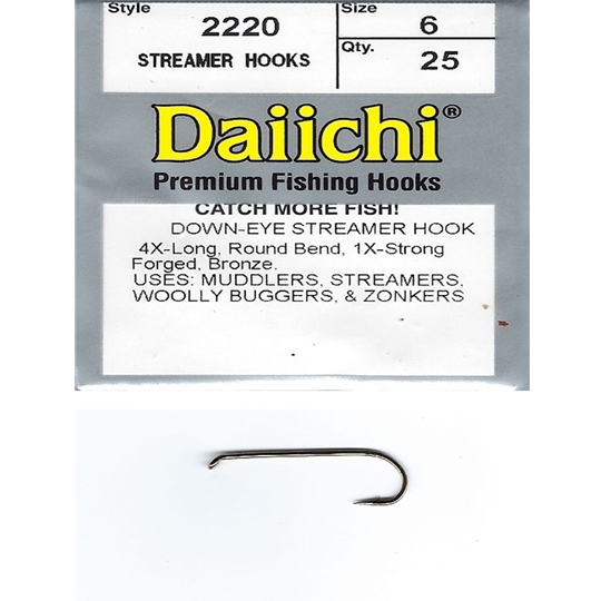 DAIICHI 2220  4XL Streamer Hook 100ct Box- Fly Tying Hooks 