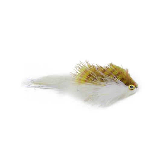 Galloup's Mini Bangtail T & A Streamer- olive/white