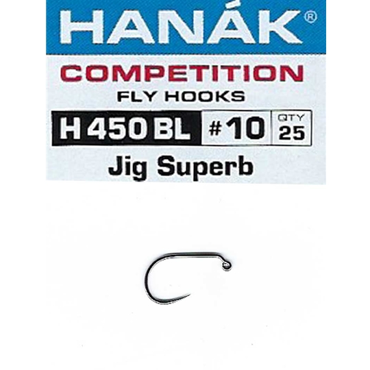 Hanak H450BL Jig Superb Fly Tying HooksSizes #10 to #16 