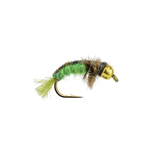 John Barr's Bead Head Net Builder Caddis Larva green