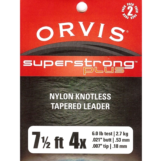 Orvis Superstrong Plus Trout leaders  2 pack 7 1/2 foot 3X 8.5 lb 2 ea leaders 