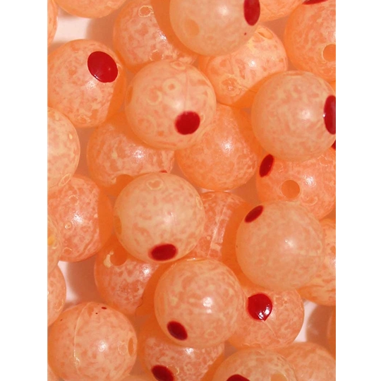 Blood Dot Trout Beads- glow roe